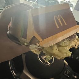 A messed up burger. Big Mac, straight out of a bag.