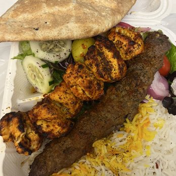 Kabob Connection - Chicken with Ground Beef Kabob platter - Mediterranean Near Me - Hanover, Maryland Kabob Connection - Chicken with Ground Beef Kabob platter - Mediterranean Near Me - Hanover, Maryland