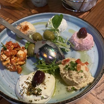 Agora Tysons - Appetizer sampler. Served with warm bread. So very good. - Mediterranean Near Me - Tysons, Virginia