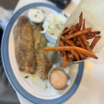 Lure Fish House - Pacific Rockfish with sweet potato fries - Seafood Near Me - Porter Ranch, California