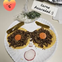 Carne asada tacos with everything on the side