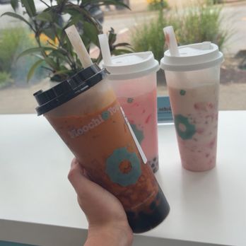 Moochi & You - Brown sugar Thai tea, watermelon coconut milk, strawberry boba. - Coffee & Tea Near Me - Bellevue, Pennsylvania Moochi & You - Brown sugar Thai tea, watermelon coconut milk, strawberry boba. - Coffee & Tea Near Me - Bellevue, Pennsylvania