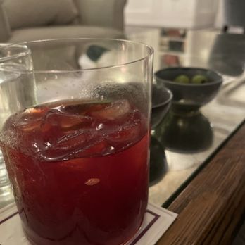 Caxton Grill - "The Praise" cocktail - gin, honey, & berries. - British Near Me - London, XGL