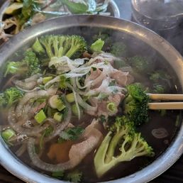 #37 pho tai nam ($12) with added broccoli ($2.75). #37 pho tai nam ($12) with added broccoli ($2.75).