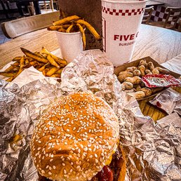 TWENTY-SEVEN bucks at FIVE Guys!