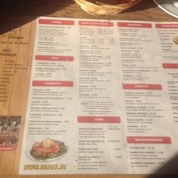 De Beren - Menu