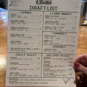 Ellison Brewery & Spirits - Breweries Near Me - East Lansing, Michigan