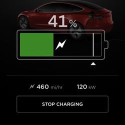 Tesla Supercharger - Breezewood - Full speed on 1A!