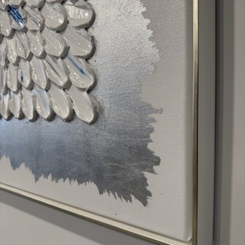 NYC Frames - Custom made floater frame with white and silver leaf edges for this beautiful painting - Framing Near Me - New York, New York NYC Frames - Custom made floater frame with white and silver leaf edges for this beautiful painting - Framing Near Me - New York, New York