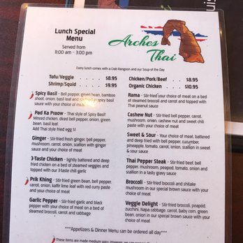 Arches Thai - Lunch Menu 2 - Thai Near Me - Moab, Utah Arches Thai - Lunch Menu 2 - Thai Near Me - Moab, Utah