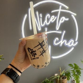 OneZo - OneZo milk tea with sesame tapioca :) - Bubble Tea Near Me - Troy, Michigan