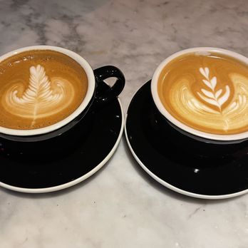Caffe Concerto - Vanilla latte (left) and hazelnut latte (right) - Pizza Near Me - Los Angeles, California Caffe Concerto - Vanilla latte (left) and hazelnut latte (right) - Pizza Near Me - Los Angeles, California