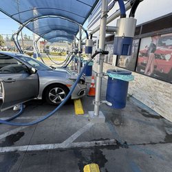 Chatsworth Express Carwash - Vacuum stalls with trash cans
