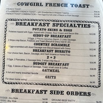 Cowgirl Cafe - Menu - Breakfast & Brunch Near Me - Paso Robles, California Cowgirl Cafe - Menu - Breakfast & Brunch Near Me - Paso Robles, California