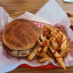 Chris's - The Rollie Burger and fries