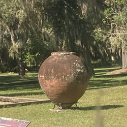 Reynolds Mansion on Sapelo Island - Urn from Cuba on front lawn.