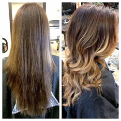 Book Jackie Dee - Before and After | Balayage Hilites, layered cut and loose curls