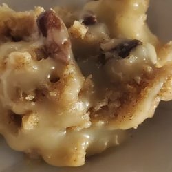 Last bite of the bread pudding!