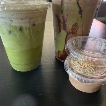 Kraemer's Coffee Bistro - Banana cream matcha latte and Dubai Chocolate latte - Coffee & Tea Near Me - Riverside, California Kraemer's Coffee Bistro - Banana cream matcha latte and Dubai Chocolate latte - Coffee & Tea Near Me - Riverside, California