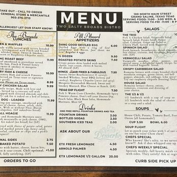 Two Salty Broads Bistro - Comfort Food Near Me - Grand Saline, Texas Two Salty Broads Bistro - Comfort Food Near Me - Grand Saline, Texas