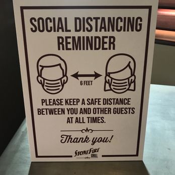 Stonefire Grill - Social distancing sign - Salad Near Me - Torrance, California