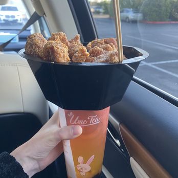 Ume Tea - Popcorn Chicken Passion Fruit Tea w/ Boba And Lychee Jelly(Boba 0.5/LCHJ 0.5 lm2,T300) Q - Bubble Tea Near Me - Milpitas, California Ume Tea - Popcorn Chicken Passion Fruit Tea w/ Boba And Lychee Jelly(Boba 0.5/LCHJ 0.5 lm2,T300) Q - Bubble Tea Near Me - Milpitas, California