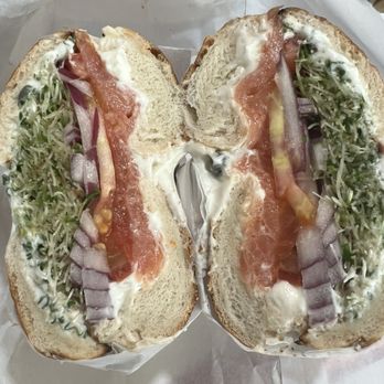 New York Bagels LA - Lox Bagel on plain with everything on it !! - Bagels Near Me - Whittier, California New York Bagels LA - Lox Bagel on plain with everything on it !! - Bagels Near Me - Whittier, California