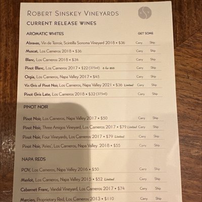 Robert Sinskey Vineyards by null