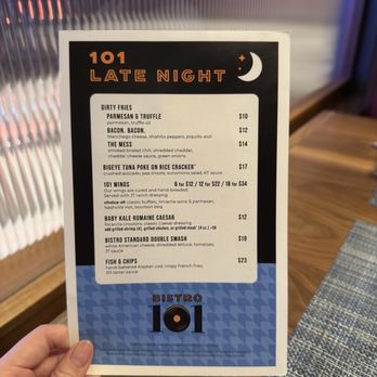 Bistro 101 - Late Night Menu - American Near Me - Rohnert Park, California Bistro 101 - Late Night Menu - American Near Me - Rohnert Park, California