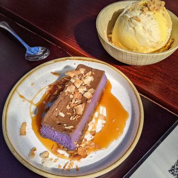 Musang Seattle - Dessert: Ube flan & Mango Royale ice cream (May 2021) - Filipino Near Me - Seattle, Washington