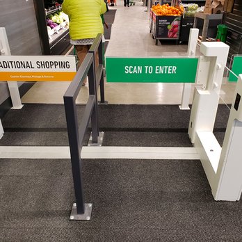 Amazon Fresh - "Form two lines, please, traddies on the left and scannies on the right!" - Grocery Near Me - Morton Grove, Illinois