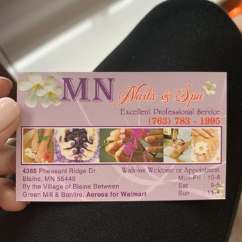 MN Nails - Business card with hours - Nail Salons Near Me - Blaine, Minnesota MN Nails - Business card with hours - Nail Salons Near Me - Blaine, Minnesota