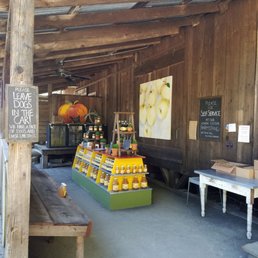 Apple juice, jams, vinegar,  and syrup