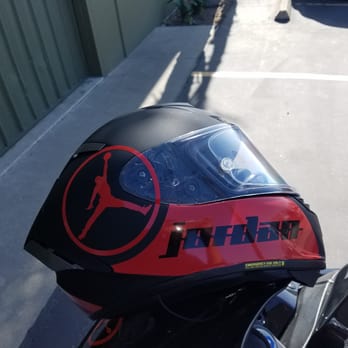 LOOK! Graphics - Custom Motorcycle helmet vinyl decals came out perfect and professionally applied by Karen. - Graphic Design Near Me - Long Beach, California