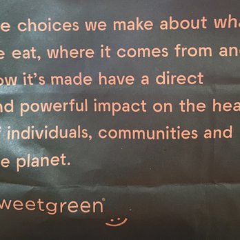 sweetgreen - Healthy Salads, Wraps, and Bowls - Sweet Green Creed! :-) - Salad Near Me - Denver, Colorado