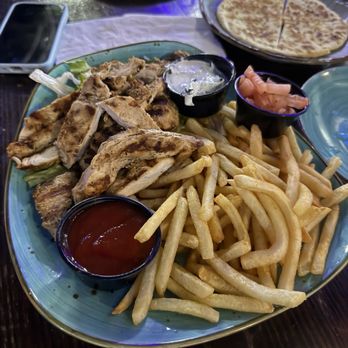 Stratos DELuX - Chicken gyro but the bread in the side - Greek Near Me - Dallas, Texas