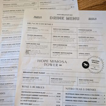 Hope Breakfast Bar - Blaine - The drink menu!!! Bringing my ladies here for a boozy brunch celebration! - Breakfast & Brunch Near Me - Blaine, Minnesota Hope Breakfast Bar - Blaine - The drink menu!!! Bringing my ladies here for a boozy brunch celebration! - Breakfast & Brunch Near Me - Blaine, Minnesota