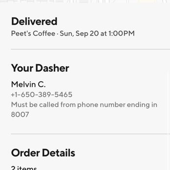Peet's Coffee - Confirmation for a delivery that never arrived. - Coffee & Tea Near Me - Brentwood, California Peet's Coffee - Confirmation for a delivery that never arrived. - Coffee & Tea Near Me - Brentwood, California