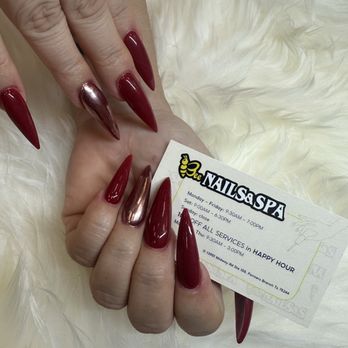Bee Nails & Spa - Red sileto - Nail Salons Near Me - Dallas, Texas Bee Nails & Spa - Red sileto - Nail Salons Near Me - Dallas, Texas