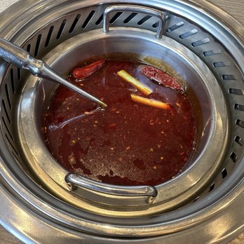 Mumu Hot Pot - Choose Individual Broths - this is the level 2 spicy (out of 3) Szechuan spicy one - Hot Pot Near Me - Emeryville, California Mumu Hot Pot - Choose Individual Broths - this is the level 2 spicy (out of 3) Szechuan spicy one - Hot Pot Near Me - Emeryville, California