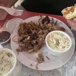 Holy Smokes BBQ - Pulled pork, coleslaw, and potato salad