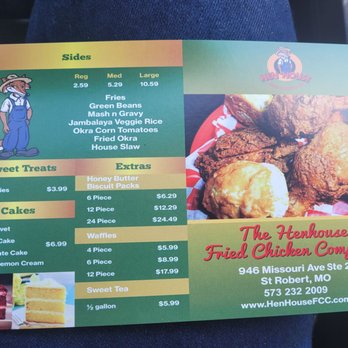 The Hen House Fried Chicken - Menu - Comfort Food Near Me - Saint Robert, Missouri The Hen House Fried Chicken - Menu - Comfort Food Near Me - Saint Robert, Missouri