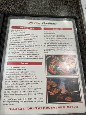 Menu photo 4 Com Tam Dao Vien Westminster, CA