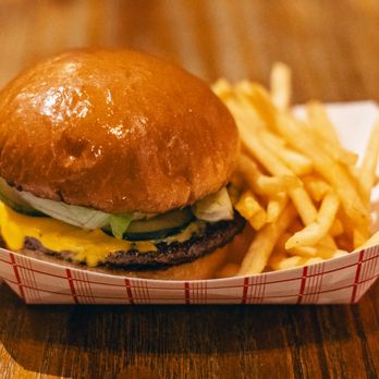 Barrel Proof - a cheeseburger and french fries - Burgers Near Me - Nashville, Tennessee Barrel Proof - a cheeseburger and french fries - Burgers Near Me - Nashville, Tennessee
