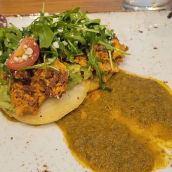 Amatista Cookhouse - Open-faced Breakfast Arepa - Caribbean Near Me - Orlando, Florida