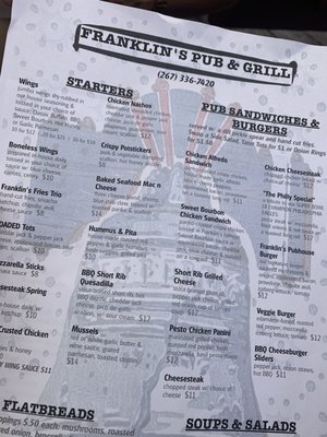 Menu photo 2 Franklin's East Falls Philadelphia, PA Menu photo 2 Franklin's East Falls Philadelphia, PA