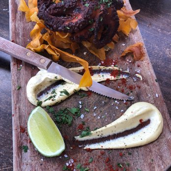 Cervecería Unión - Grilled Baby Octopus-- perfect and not chewy! Delicious flavor. - Beer Bar Near Me - Puerto Vallarta, JAL