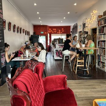 Dog-Eared Café - a group of people sitting at tables - Coffee & Tea Near Me - Brant, Ontario
