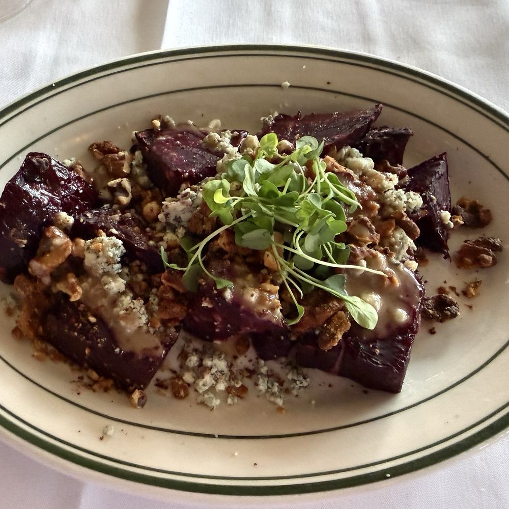 Barringer's Restaurant - Warm beet salad with pecans and Gorgonzola. - Steakhouses Near Me - Fish Creek, Wisconsin
