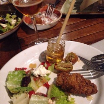 River Roast - Golden gobbits, chopped salad, stuffed olives, and Widmer pale ale for a light dinner.  great seating and excellent service from Marcos! - American Near Me - Chicago, Illinois